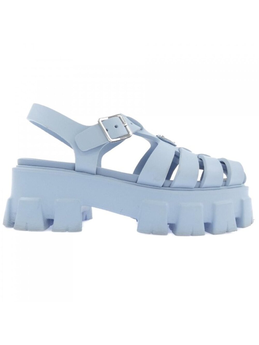 Prada Triangle Logo Monolith Foam Rubber Sandals